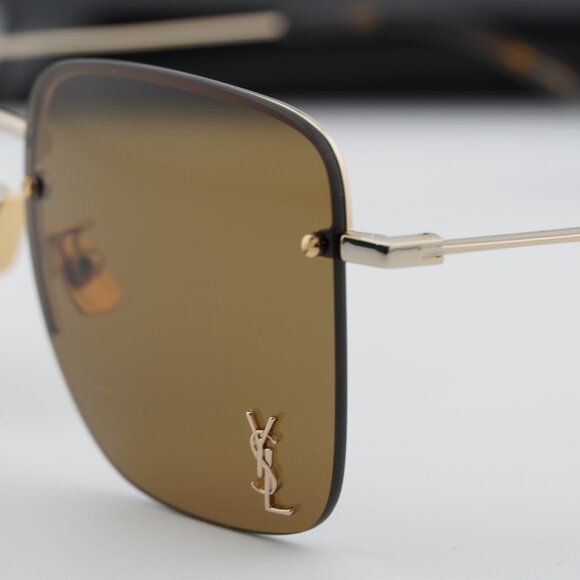 Saint Laurent SL 312 M 014 Square Sunglasses - Gold\\Brown main image 6